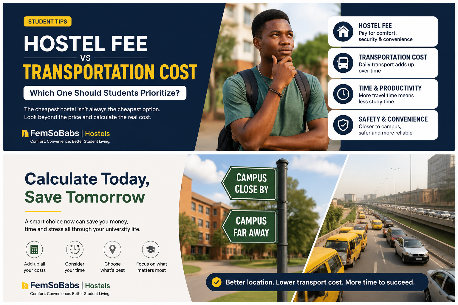 Hostel vs transport costs